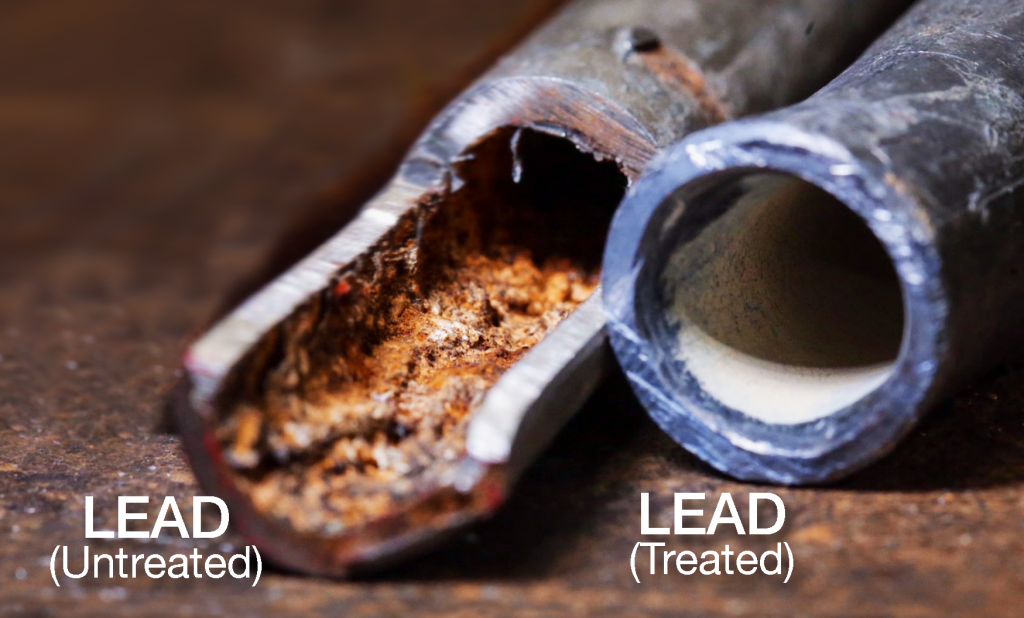two pipes with lead